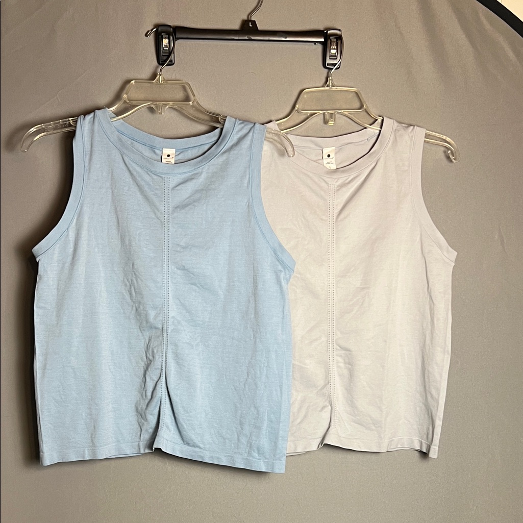 Yogalicious Pastel Tank Twin Pack - Sky Blue & Soft Gray
